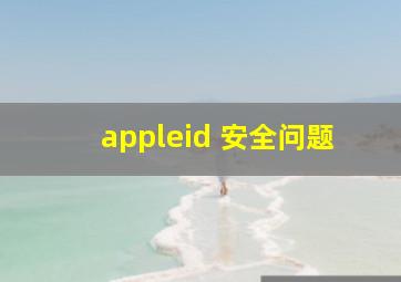 appleid 安全问题